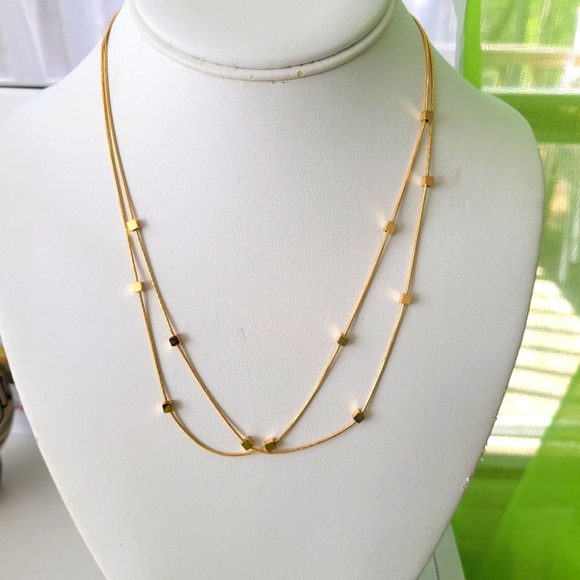 18k Gold 2 in 1 Cube Necklace - Picture 2 of 5